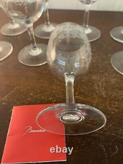 8 verres à eau gravé ancien en cristal de Baccarat (prix à la pièce)modèle1