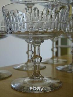9 Anciennes Coupes A Champagne En Cristal De Val St Lambert Modele Malvoisie
