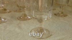9 VERRES A VIN ANCIEN EN VERRE MODELE MIRABEAU FIN 19 ème