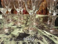 9 Verres à Vin Anciens En Cristal Gravé Parfait État