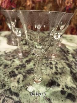 9 Verres à Vin Anciens En Cristal Gravé Parfait État