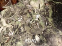 9 Verres à Vin Anciens En Cristal Gravé Parfait État