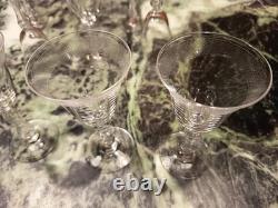 9 Verres à Vin Anciens En Cristal Gravé Parfait État