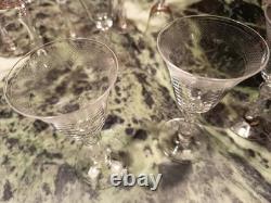 9 Verres à Vin Anciens En Cristal Gravé Parfait État