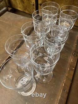 9 Verres à eau cristal de Baccarat Modèle anciens 1900