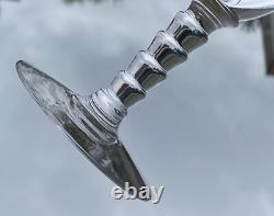 9 anciennes flutes à Champagne gravées en cristal Saint Louis Baccarat