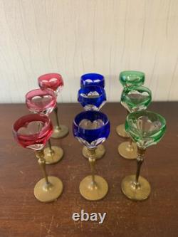 9 verres à liqueur ancien en cristal Baccarat saint louis (prix à la pièce)