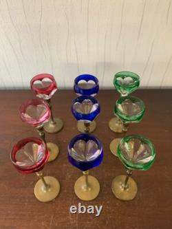 9 verres à liqueur ancien en cristal Baccarat saint louis (prix à la pièce)