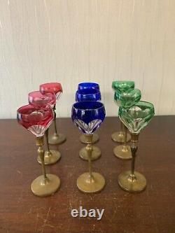 9 verres à liqueur ancien en cristal Baccarat saint louis (prix à la pièce)
