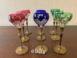 9 verres à liqueur ancien en cristal Baccarat saint louis (prix à la pièce)