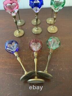 9 verres à liqueur ancien en cristal Baccarat saint louis (prix à la pièce)