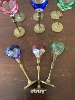 9 verres à liqueur ancien en cristal Baccarat saint louis (prix à la pièce)