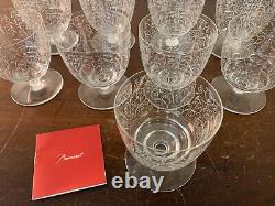 9 verres à vin rouge gravé ancien en cristal de Baccarat (prix à la pièce)