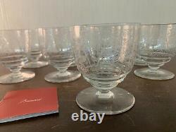9 verres à vin rouge gravé ancien en cristal de Baccarat (prix à la pièce)