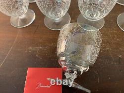 9 verres à vin rouge gravé ancien en cristal de Baccarat (prix à la pièce)