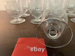 9 verres à vin rouge gravé ancien en cristal de Baccarat (prix à la pièce)