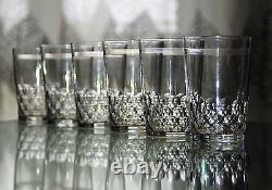 ANCIENNE GRAND 6 GOBELETS VERRE CRISTAL BACCARAT CHAUNY signée crystal glasses