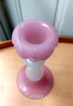ANCIENNE PAIRE DE BOUGEOIR BICOLORE EN OPALINE XIXème NAPOLEON III