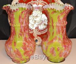 ANCIEN 2 Grands Vases en verrerie de Clichy XIXème. FRENCH
