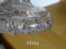 ANCIEN GRAND VERRE MARIAGE CRISTAL TAILLER PIERRERIE DIAMANTS MONOGRAMME 25 cm