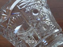 ANCIEN GROS VASE CRISTAL TAILLER DE BOHEME BOHEMIAN ht 25 cm