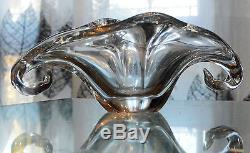 ANCIEN Grand Vase Coupe En Cristal Massif De VAL ST. LAMBERT signe