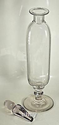 ANCIEN POT de PHARMACIE APOTHICAIRE VERRE SOUFFLÉ CRISTAL TAILLÉ VIOLINE XIXème