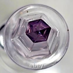 ANCIEN POT de PHARMACIE APOTHICAIRE VERRE SOUFFLÉ CRISTAL TAILLÉ VIOLINE XIXème