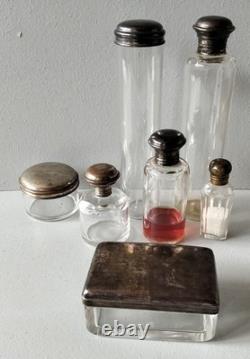 ANCIEN SAC DE VOYAGE, Trousse De Toilette Cristal Et Verre XIXe, MALLE ANTIQUE BAG