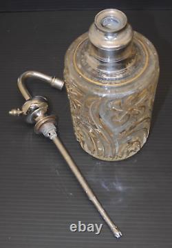 - ANCIEN SERVICE de TOILETTE CRISTAL SAINT LOUIS Fleurs de Violette dorure D