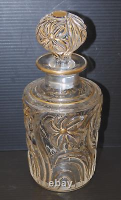 - ANCIEN SERVICE de TOILETTE CRISTAL SAINT LOUIS Fleurs de Violette dorure D
