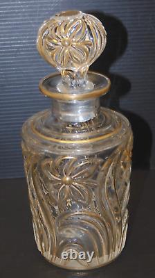 - ANCIEN SERVICE de TOILETTE CRISTAL SAINT LOUIS Fleurs de Violette dorure D