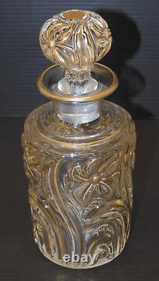 - ANCIEN SERVICE de TOILETTE CRISTAL SAINT LOUIS Fleurs de Violette dorure D