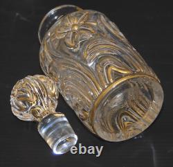 - ANCIEN SERVICE de TOILETTE CRISTAL SAINT LOUIS Fleurs de Violette dorure D