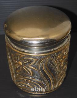 - ANCIEN SERVICE de TOILETTE CRISTAL SAINT LOUIS Fleurs de Violette dorure D