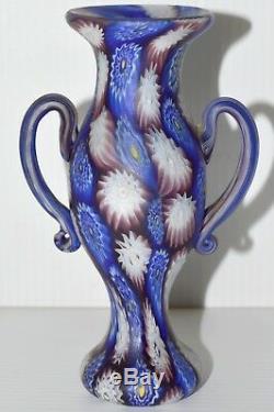 ANCIEN VASE MILLEFIORI MURANO AVEC ANSES Vase à Violettes VINTAGE collection XXe