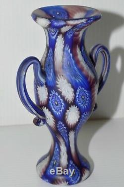 ANCIEN VASE MILLEFIORI MURANO AVEC ANSES Vase à Violettes VINTAGE collection XXe