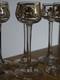 ART NOUVEAU 6 ANCIENS VERRES A LIQUEUR CIRCA 1900 CRISTAL DORURE ht 11,8 cm
