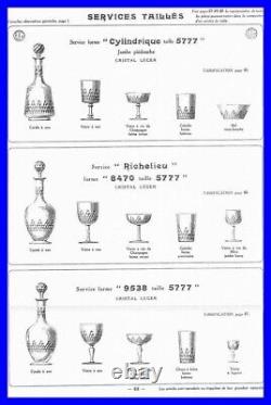 Ancien 6x Verre Vin Liqueur Cristal BACCARAT Forme 9538 Taille 5777 13cm