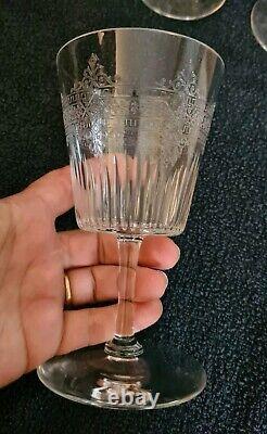 Ancien 7 Verres À Eau Cristal Baccarat Ou Saint Louis GRAVÉ Non SIGNÉ