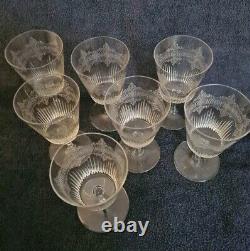 Ancien 7 Verres À Eau Cristal Baccarat Ou Saint Louis GRAVÉ Non SIGNÉ