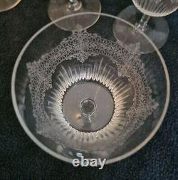 Ancien 7 Verres À Eau Cristal Baccarat Ou Saint Louis GRAVÉ Non SIGNÉ