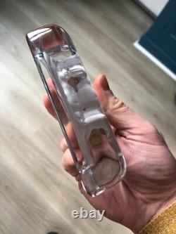 Ancien Beau Presse Papier Cristal Angelot Putti Etiquette Baccarat