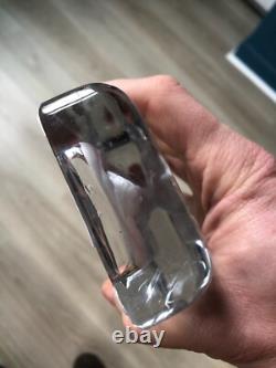 Ancien Beau Presse Papier Cristal Angelot Putti Etiquette Baccarat