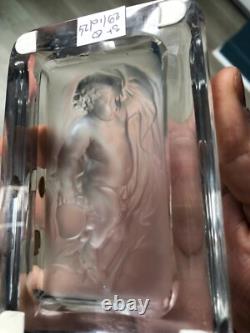 Ancien Beau Presse Papier Cristal Angelot Putti Etiquette Baccarat