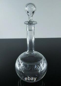 Ancien Carafe A Vin Cristal Grave Degage L'acide Modele Athenienne Baccarat 1916