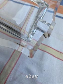 Ancien Cendrier Rectangle Cristal De Baccarat Estampillé Occasion Rayures