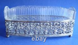 Ancien Centre De Table En Cristal De Baccarat jardinière Monture Argenté tbe
