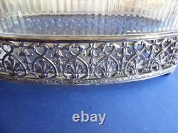 Ancien Centre De Table En Cristal De Baccarat jardinière Monture Argenté tbe