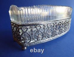 Ancien Centre De Table En Cristal De Baccarat jardinière Monture Argenté tbe